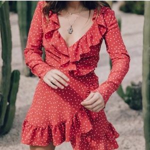 Fit and flare ruffle dress: Star Print
